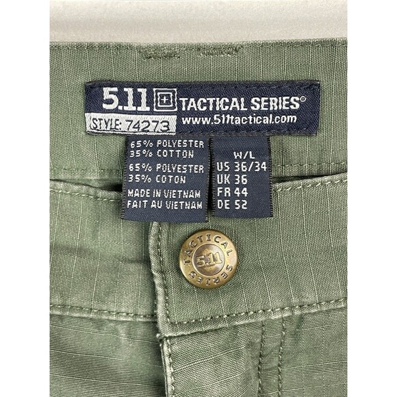 5.11 Men 35 Cargo Pants 74273 Tactical Ripstop Green Utility Outdoor Workwear - Picture 5 of 14